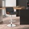 Armen Living London Black Faux Leather Adjustable Height Swivel Walnut Wood and Chrome Bar Stool LCLOSWBABLWA - alternate 2